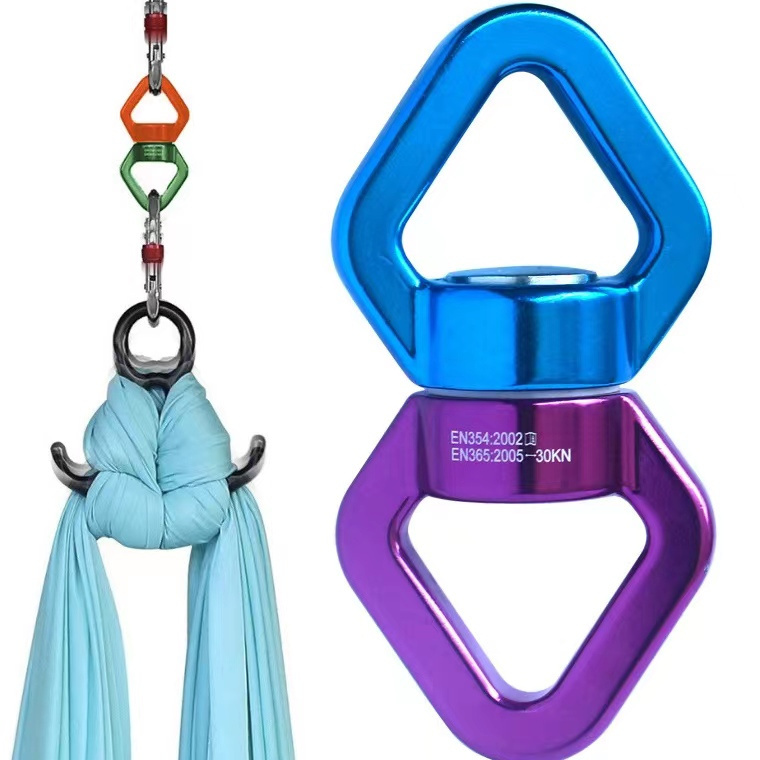 Camping Climbing hiking  30kN Aluminum Swing Swivel For Web Tree Swing Safest Rotational Device Hanging Accessory