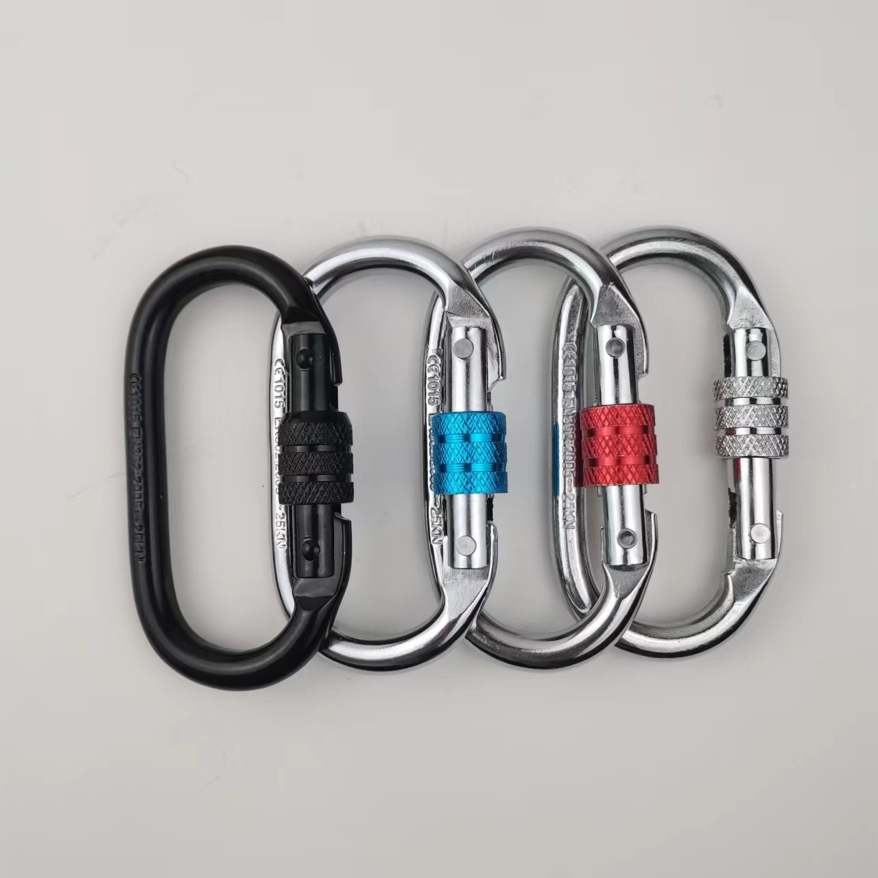 Factory Custom logo Heavy Duty used Hammock 25kn carabiner  Climbing  high strength pull steel 25kN Screw Lock carabiner karabin