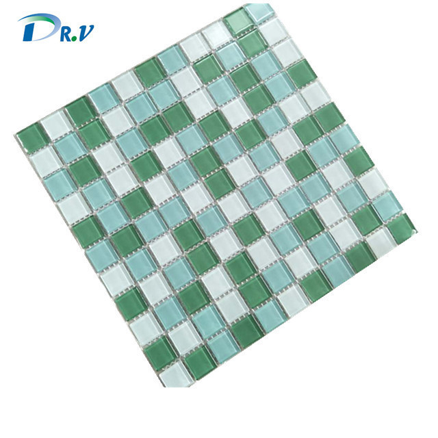 Kitchen backsplash 4mm red white glitter glass mosaic tile price