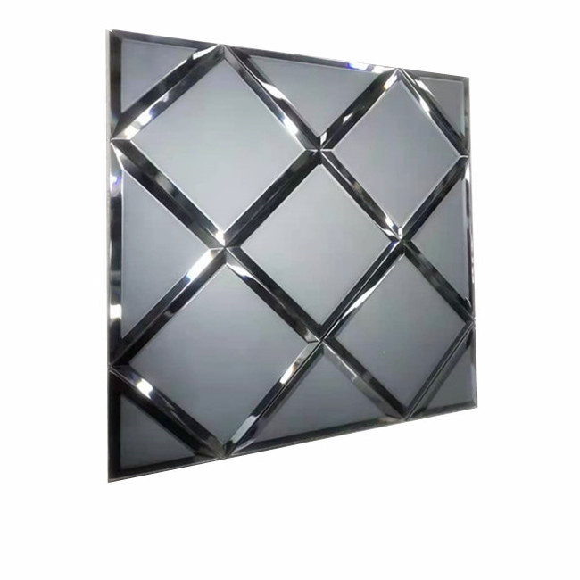 Peel and stick Beveled Mirror Glass Tile Beveled square  wall mirror