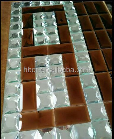 low pricing glass silver mirror crystal diamond beveled mirror for bathroom kitchen tile