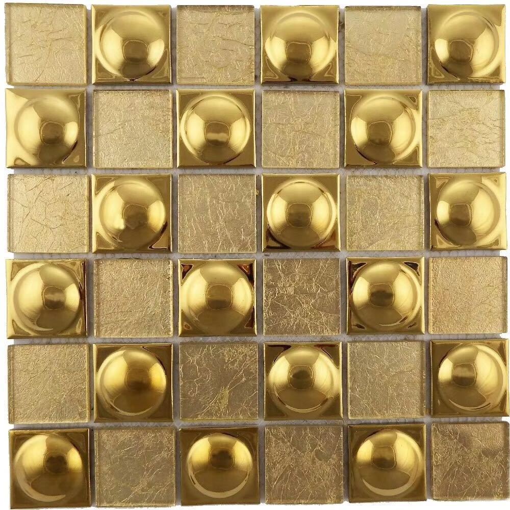 High Quality Self Adhesive Wall Decorations Aluminium Plastic Metal Mosaic Tiles