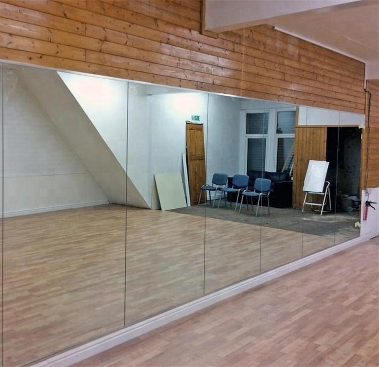 Large silver mirror sheet for Dance studio mirror