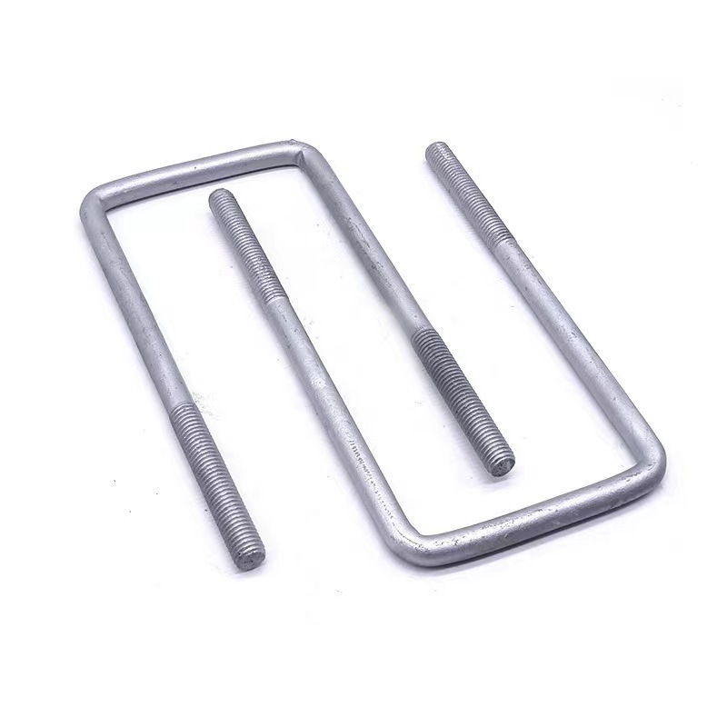 Self Factory Low Price Carbon Steel White Zinc Plated Right Angle U-bolt with half Thread