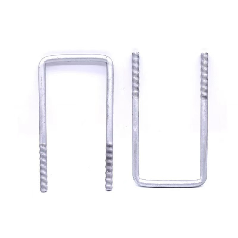 Self Factory Low Price Carbon Steel White Zinc Plated Right Angle U-bolt with half Thread