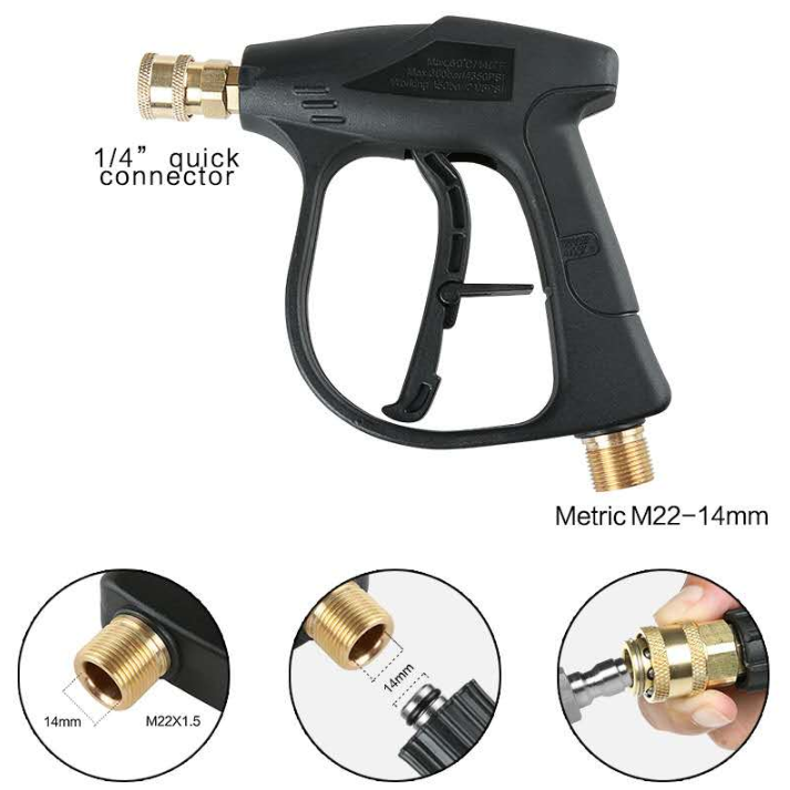 Foam Cannon Lance for Sun Joe Adjustable Snow Soap Sprayer  Pressure Washer Gun Jet Wash Brass Quick Connector