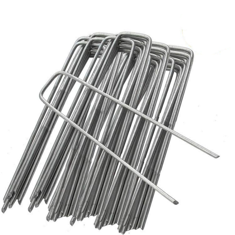 Anti-Rust Weed Barrier Fabric 6in Galvanized steel flat Garden stake