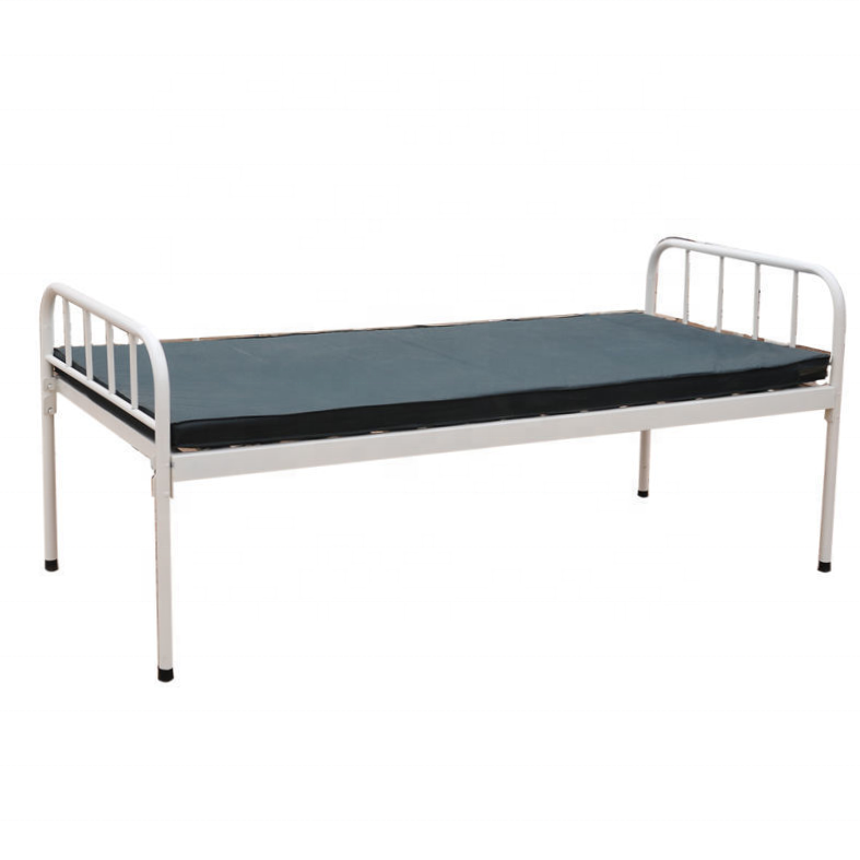 Cheap Price Sprayed Iron Medical Nursing Flat Beds For Hospitals And Clinics Steel Medical Bed