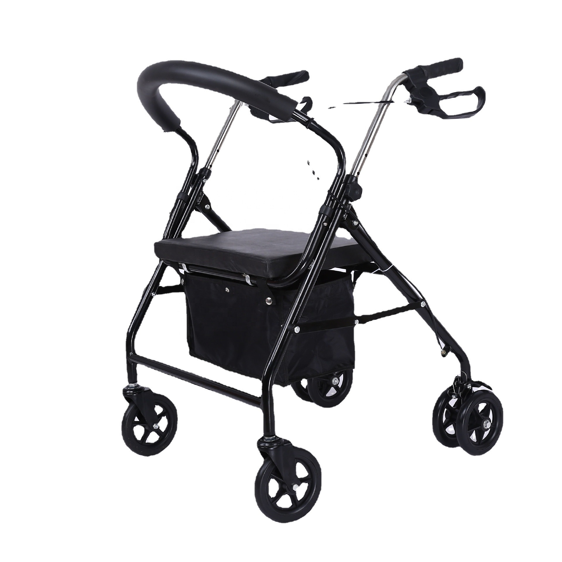 Modern, Convenient Elderly People Shopping Trolley With Seat, Wheels And Basket