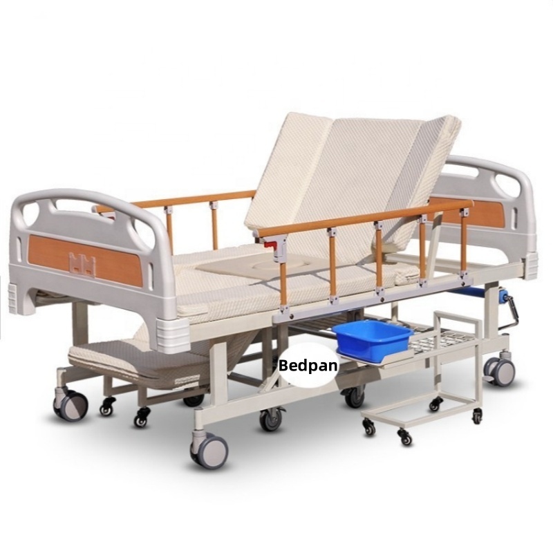 Five Functions Manual Nursing Bed With Separate Wheelchair For Elderly  Wheelchair Bed With Bedpan