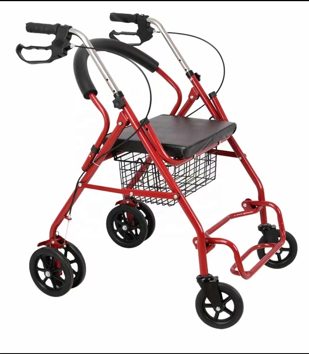 Modern, Convenient Elderly People Shopping Trolley With Seat, Wheels And Basket