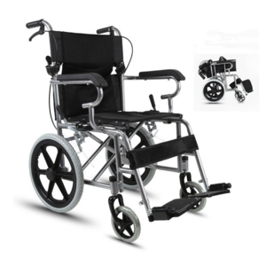 Folding Stainless Steel Manual Wheelchair For Elderly Rehabilitation Lightweight Wheelchair