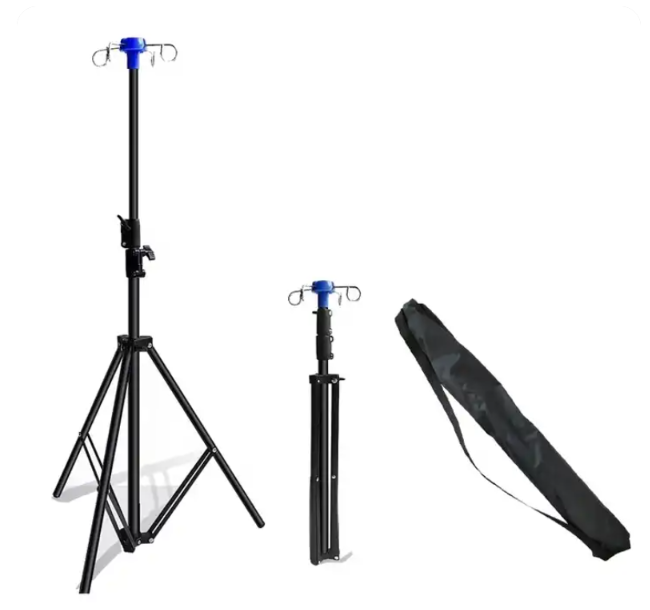 Manufacturer's direct selling portable foldable tripod infusion stand IV pole hospital clinic use hanging bottle drip stand