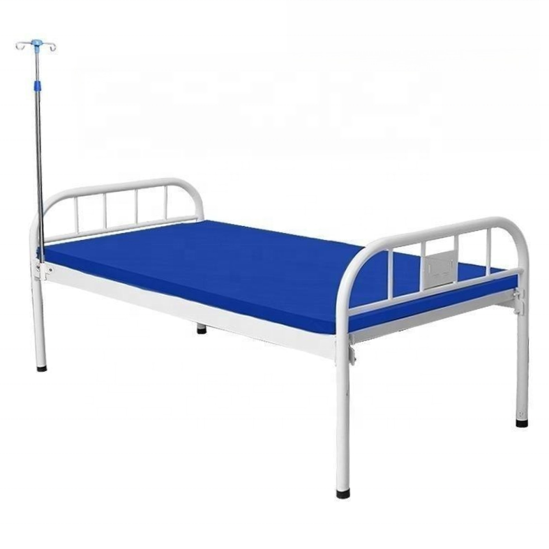 Cheap Price Sprayed Iron Medical Nursing Flat Beds For Hospitals And Clinics Steel Medical Bed