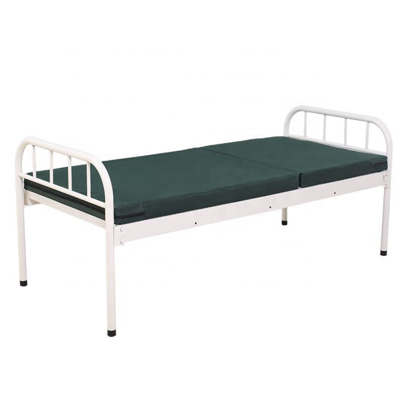 Cheap Price Sprayed Iron Medical Nursing Flat Beds For Hospitals And Clinics Steel Medical Bed