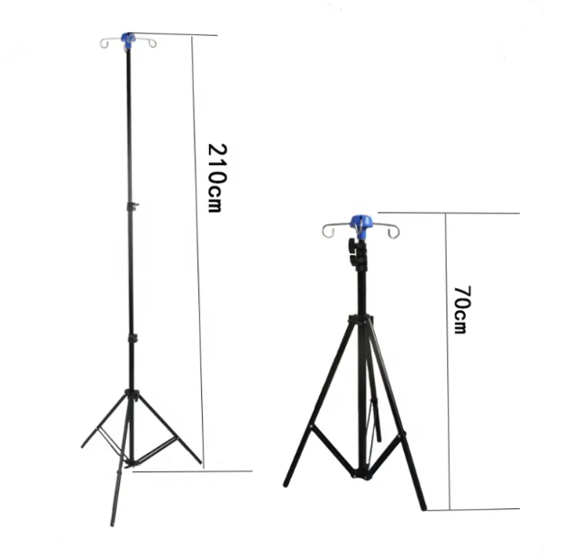 Manufacturer's direct selling portable foldable tripod infusion stand IV pole hospital clinic use hanging bottle drip stand