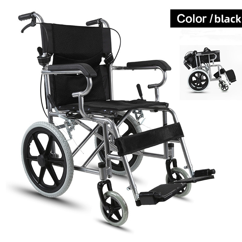 Folding Stainless Steel Manual Wheelchair For Elderly Rehabilitation Lightweight Wheelchair