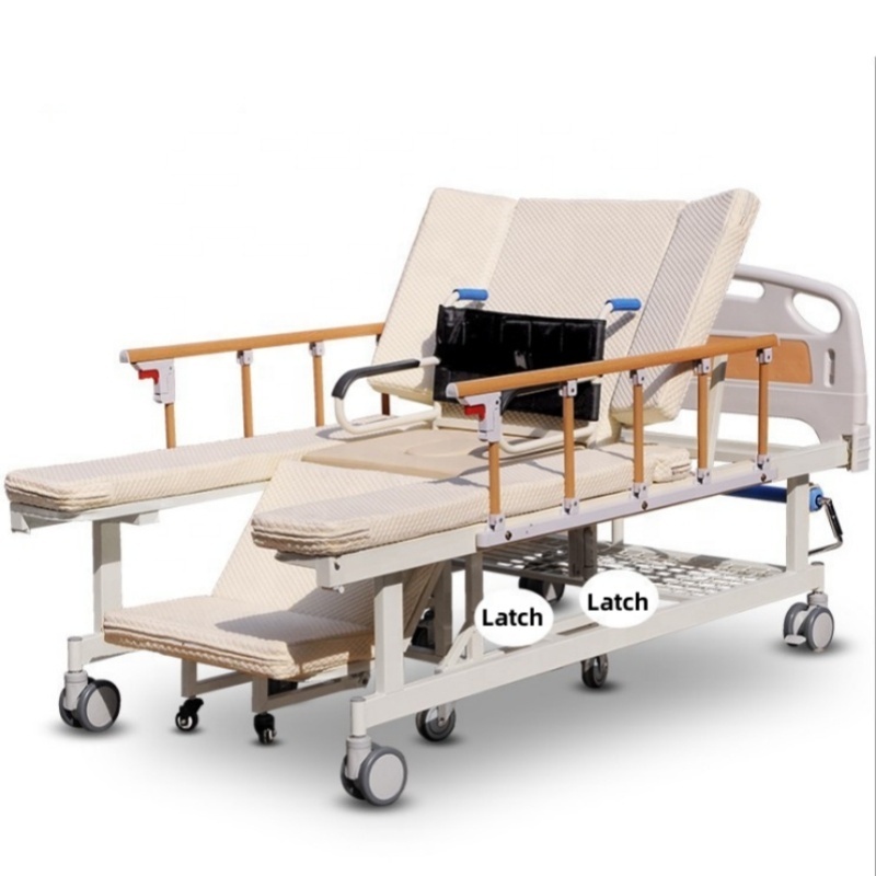 Five Functions Manual Nursing Bed With Separate Wheelchair For Elderly  Wheelchair Bed With Bedpan