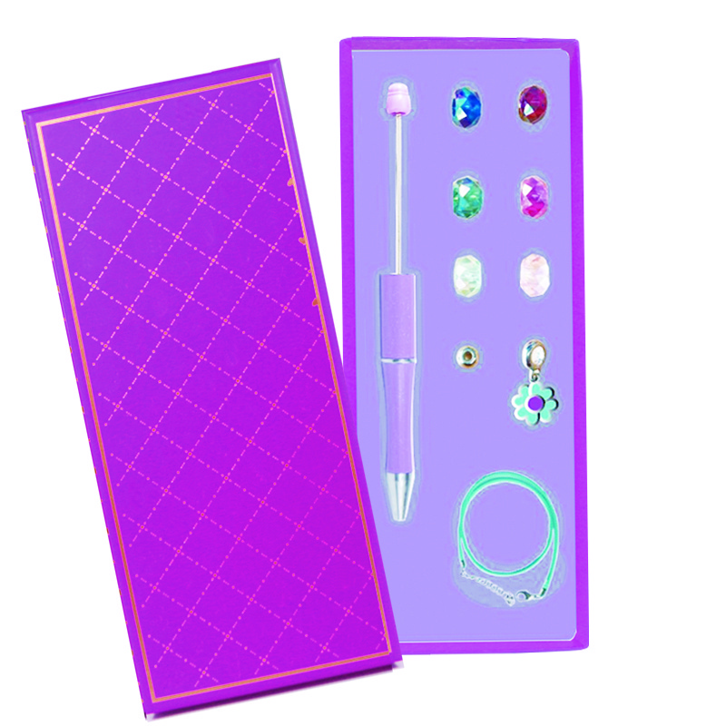 Boxed DIY gel Pen gift set with beads / chain /charm for girls