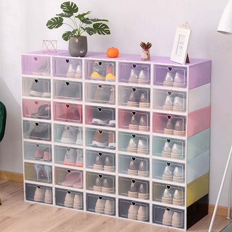 Manufacturer Stackable Shoe Storage Boxes Shoe Container Organizer