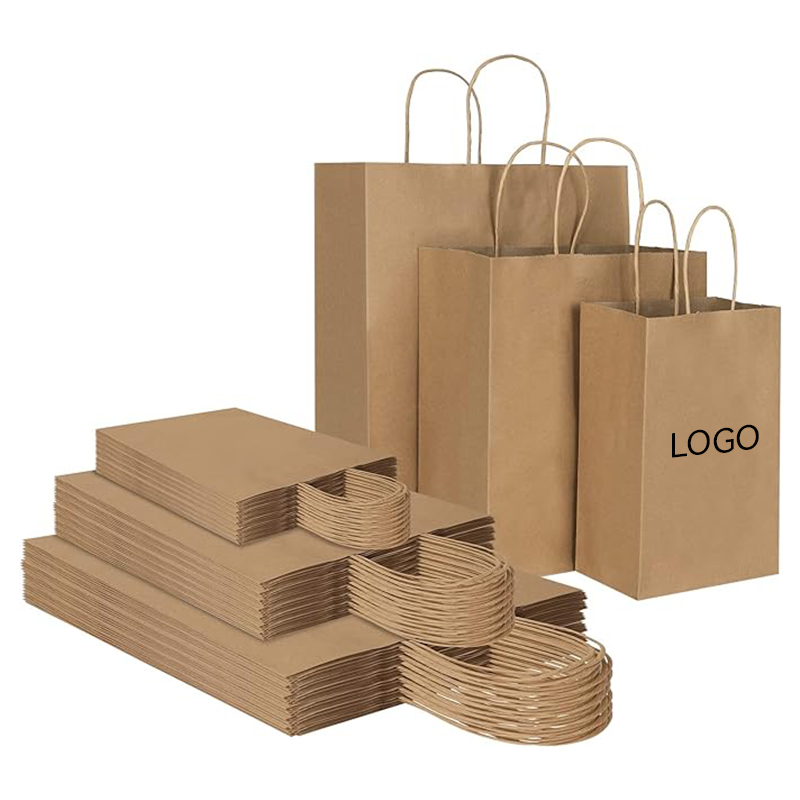 Wholesale Custom Logo Bolsas De Regalo Sac En Papier Kraft Pas Cher Shopping Wedding Gift Bag