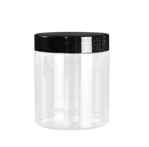 8oz 250ml 71mm diameter clear plastic cosmetic jar with screw top lids for body butter