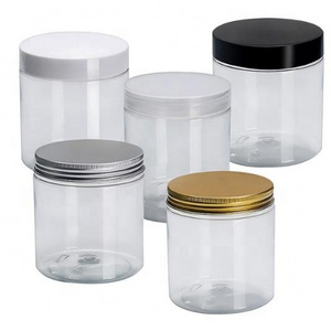 food container 50ml 60ml 80ml 100ml 120ml 140ml 150ml 180ml  200ml 250ml 500ml clear PET plastic candy jar with aluminum cap