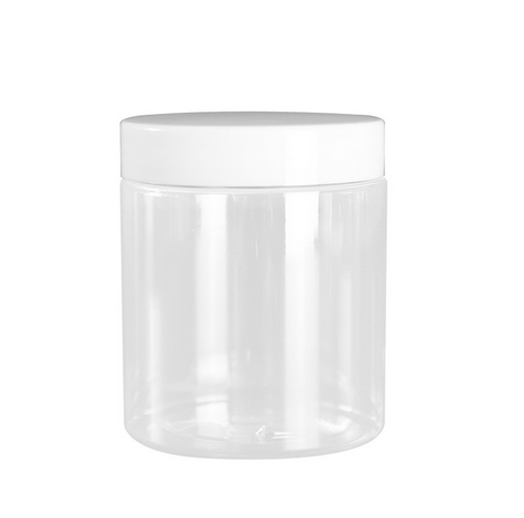 8oz 250ml 71mm diameter clear plastic cosmetic jar with screw top lids for body butter