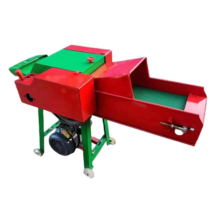 2024 Small chuff straw crusher poultry animal cattle feed making grass shredder silage chopper hay fodder chaff cutter machine