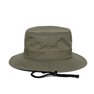 surfing hat waterproof foldable hiking unisex outdoor polyester bucket hat with adjustable chin strap