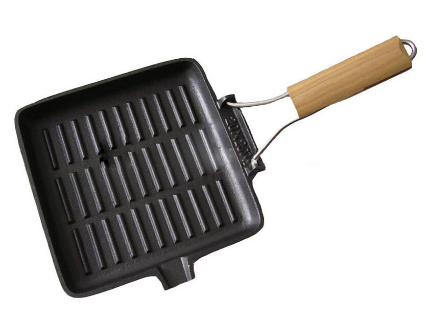 Cast Iron Grill Pan With Foldable Handle