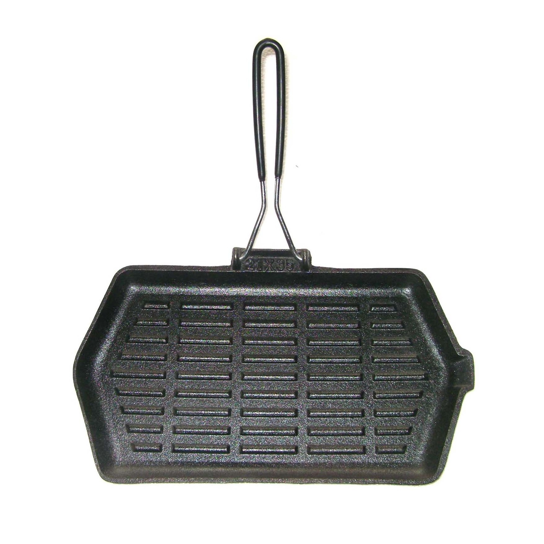 Cast Iron Grill Pan With Foldable Handle