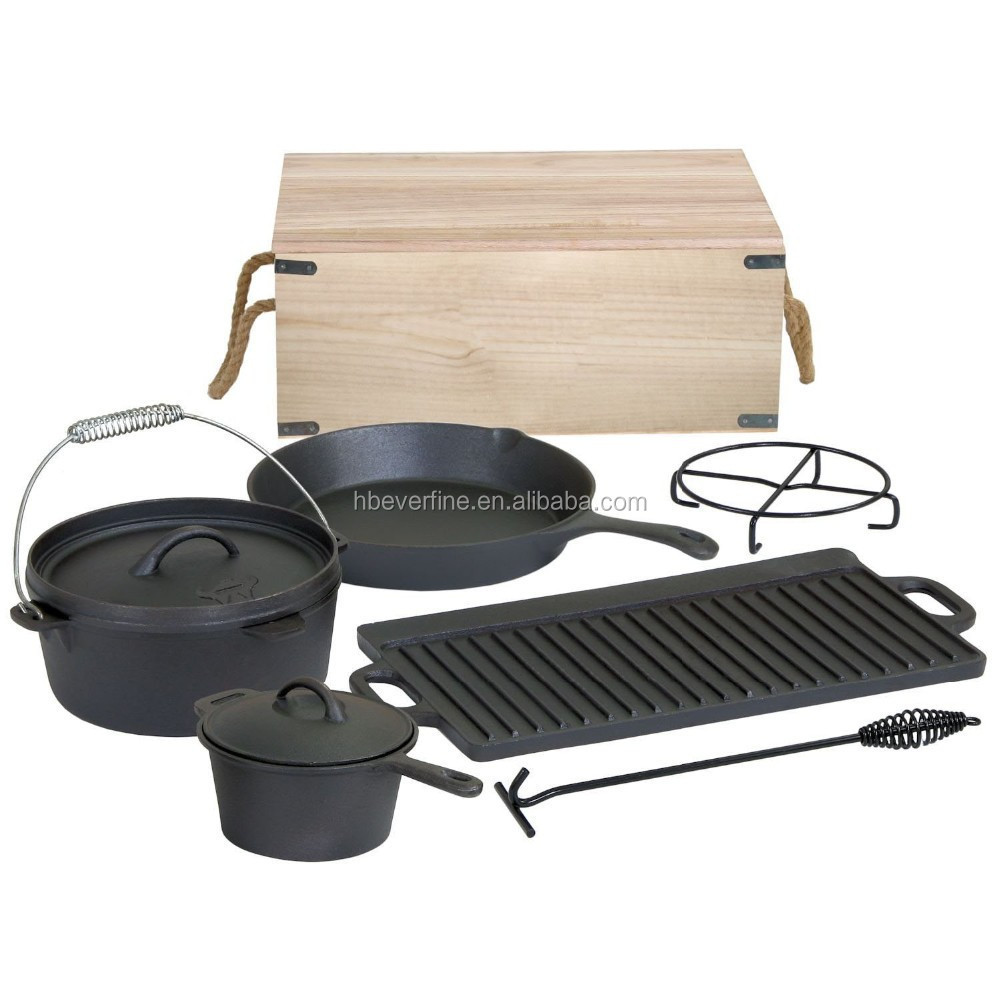 cast iron picnic cookware set camping cookware