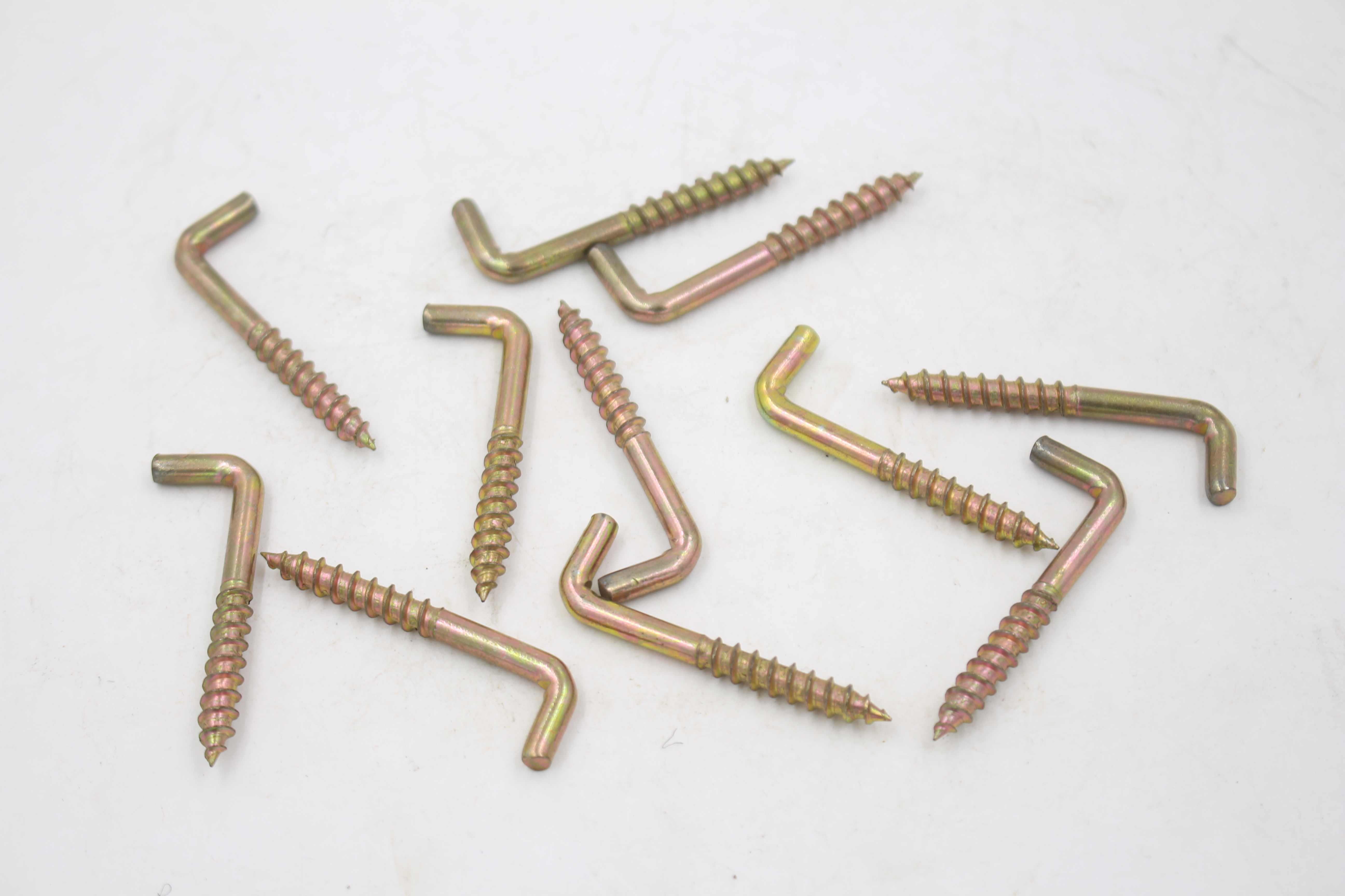 Chinese factory zinc plated square L shaped hook screw all sizes in good quality