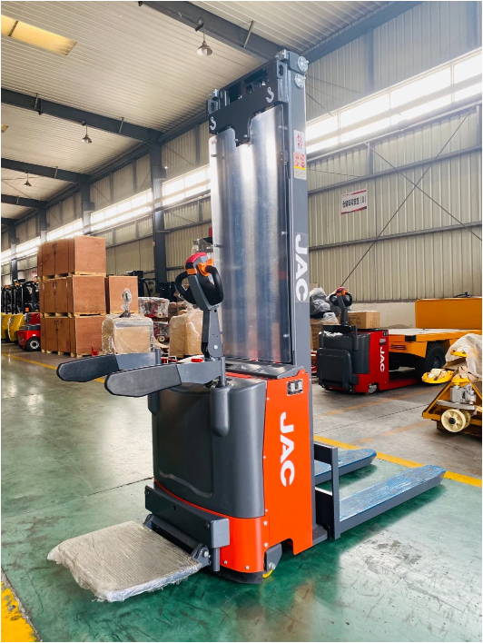 2023 narrow aisle stacker 1.5 ton 2 ton 3 ton automatic full electric self lifter 5 meter lift height pallet stacker machine