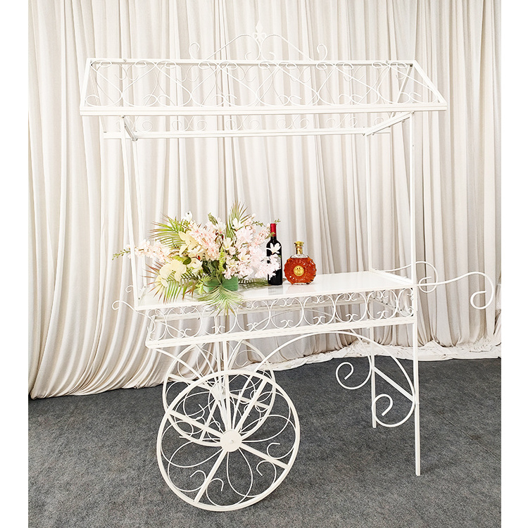 Hot Sale Metal Flower Candy Cart Display Stand Wedding Decoration Baby Shower Flower And Candy Cart for wedding center piece