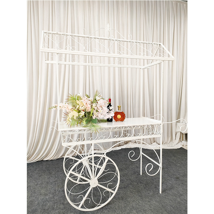 Hot Sale Metal Flower Candy Cart Display Stand Wedding Decoration Baby Shower Flower And Candy Cart for wedding center piece