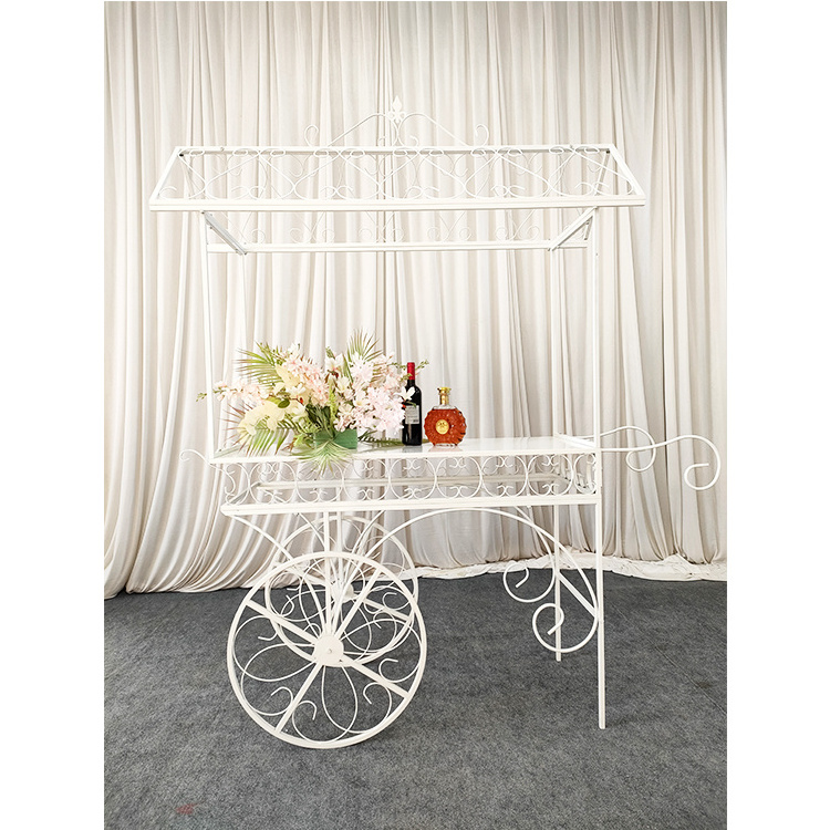 Hot Sale Metal Flower Candy Cart Display Stand Wedding Decoration Baby Shower Flower And Candy Cart for wedding center piece