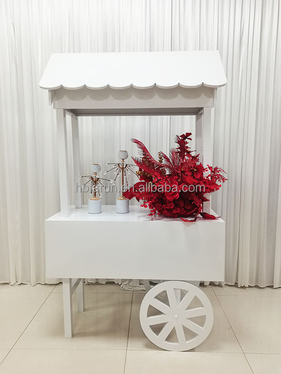 Customized candy cart champagne and beer dessert flower display stand cart for wedding party event decoration