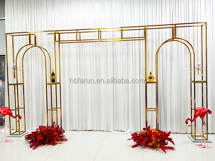 Wedding Decor Party Supplies Props  Gold Metal Wedding Arch Backdrop Stand  for event backdrop