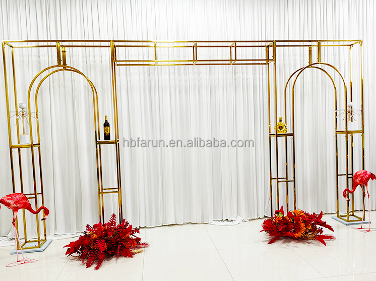 Wedding Decor Party Supplies Props  Gold Metal Wedding Arch Backdrop Stand  for event backdrop