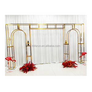 Wedding Decor Party Supplies Props  Gold Metal Wedding Arch Backdrop Stand  for event backdrop