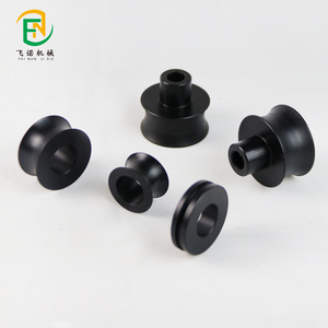 custom plastic black cast ropeway miniature nylon guide cable rotary elevator  idler crane u v groove wheel pulley