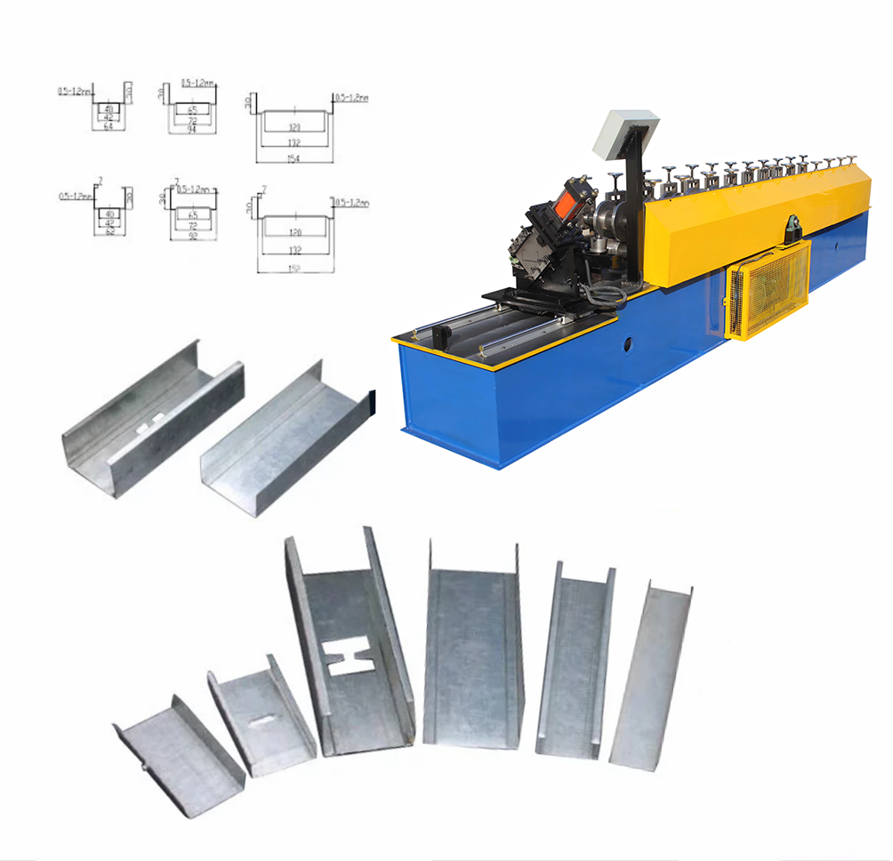 Drywall Metal Stud CU Making Machine Light Gauge Keel Stud Track CU Channel Steel Roll Forming Machine