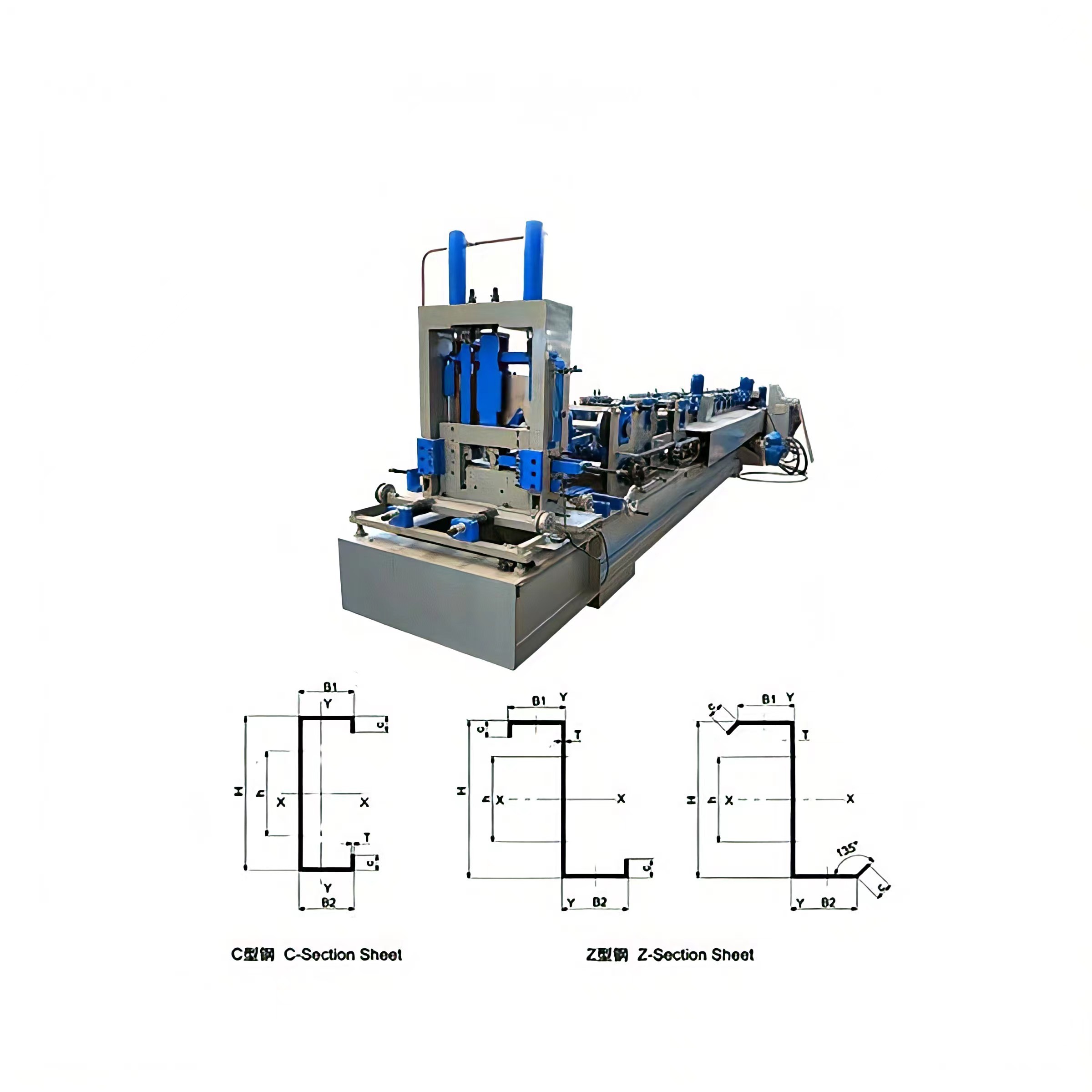 Metal CZ  Roofing Truss Cold Making Machinery C Z Purlin Machine used frame machine for sale