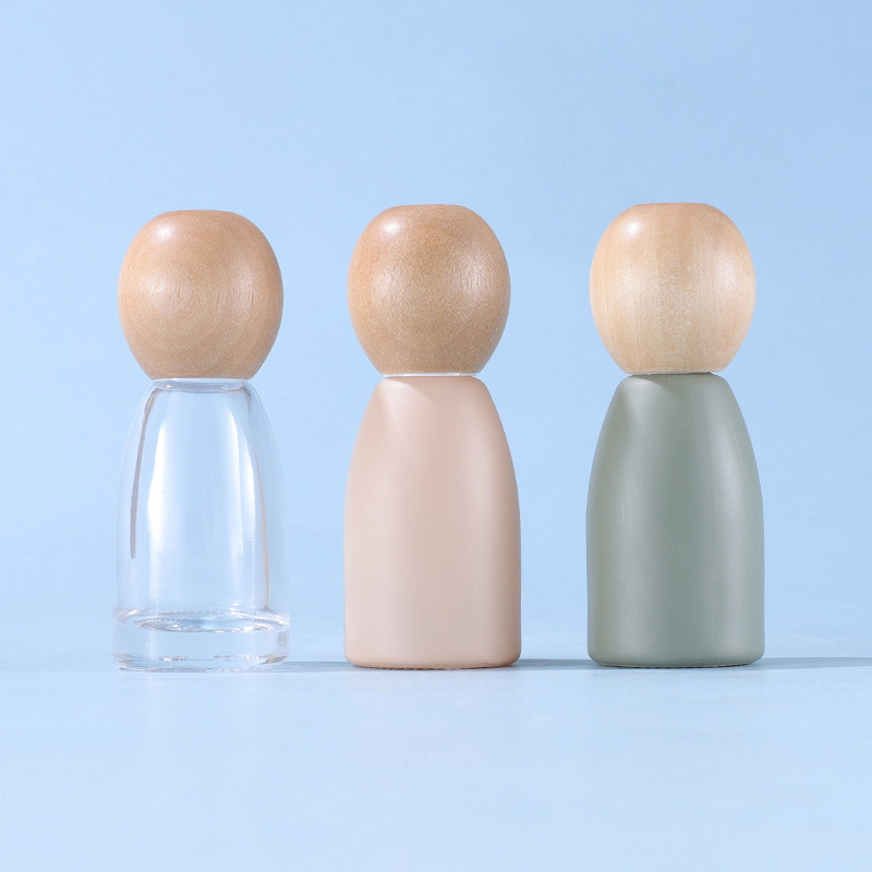 12ml nail polish bottle Morandi color ball peach cover ball cover oil bottle roll on bottle glass vials