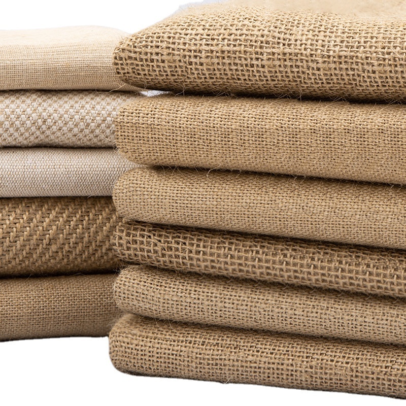 55% Jute 45% Cotton Burlap Hemp Fabric Woven Burlap Hessian Cloth Burlap Linen Fiber Canvas Cotton Woven Jute Sofa Fabric