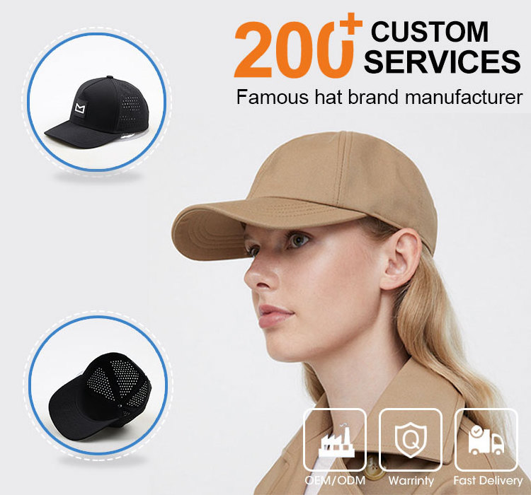 Melin Hydro Hat Manufacturer Custom Logo 5 Panel Waterproof Polyester Golf Sport Mesh Hat Laser Cut Hole Perforated Baseball Cap