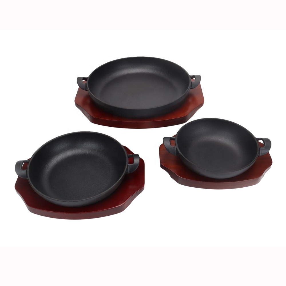 Wholesale Cast Iron Mini Skillets Black vegetable oil finished camping tableware  Cast Iron fry pan  for Kitchen cookware