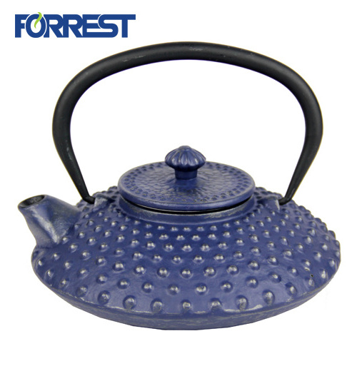 wholesale Colored cast iron tetsubin teapot blue hobnail japanese cast iron tea kettle